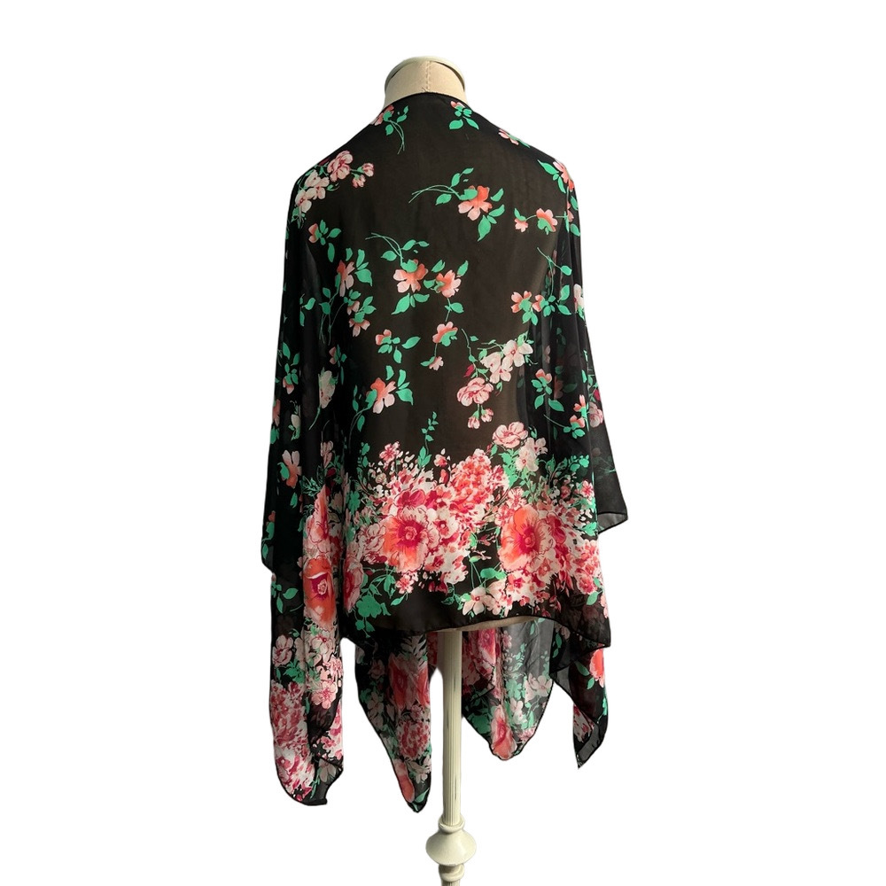 Red Lolly Floral Kimono Cover Up - OS